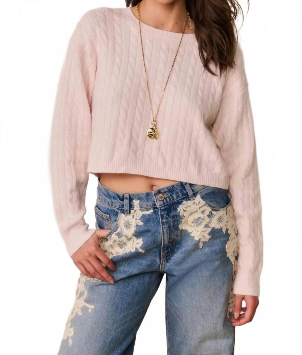 NEW LOVESHACKFANCY filomena pullover sweater in pale guava